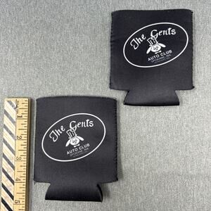 The Gents Auto Club Koozies 2pc Spokane WA Foam Can Coolers Bunny Tophat Logo
